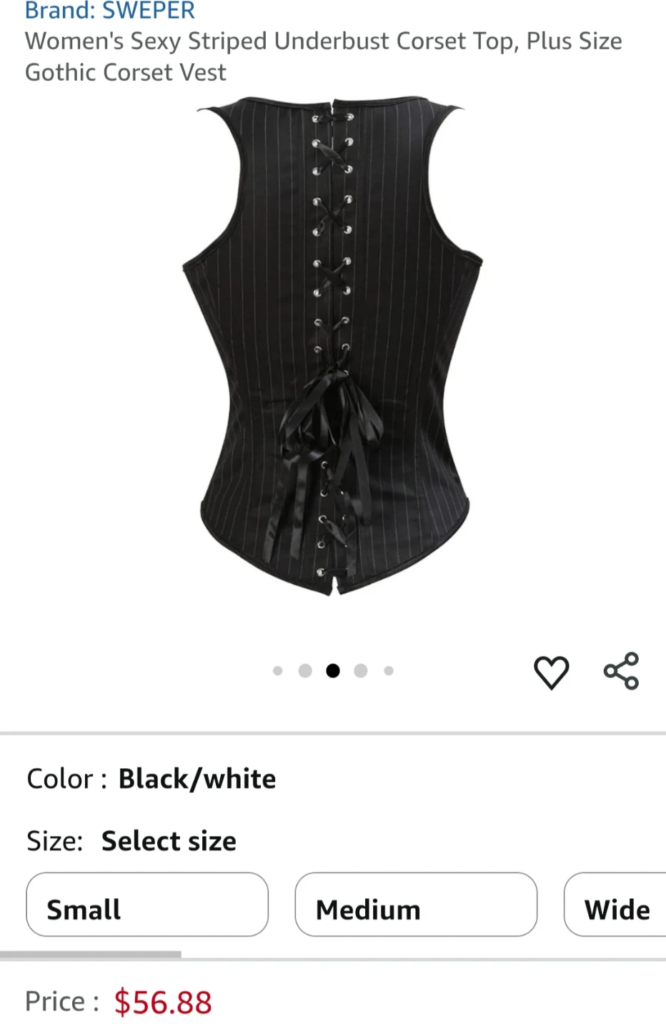 SWEPER Women's Striped Corset Top - Size Small - photo 5