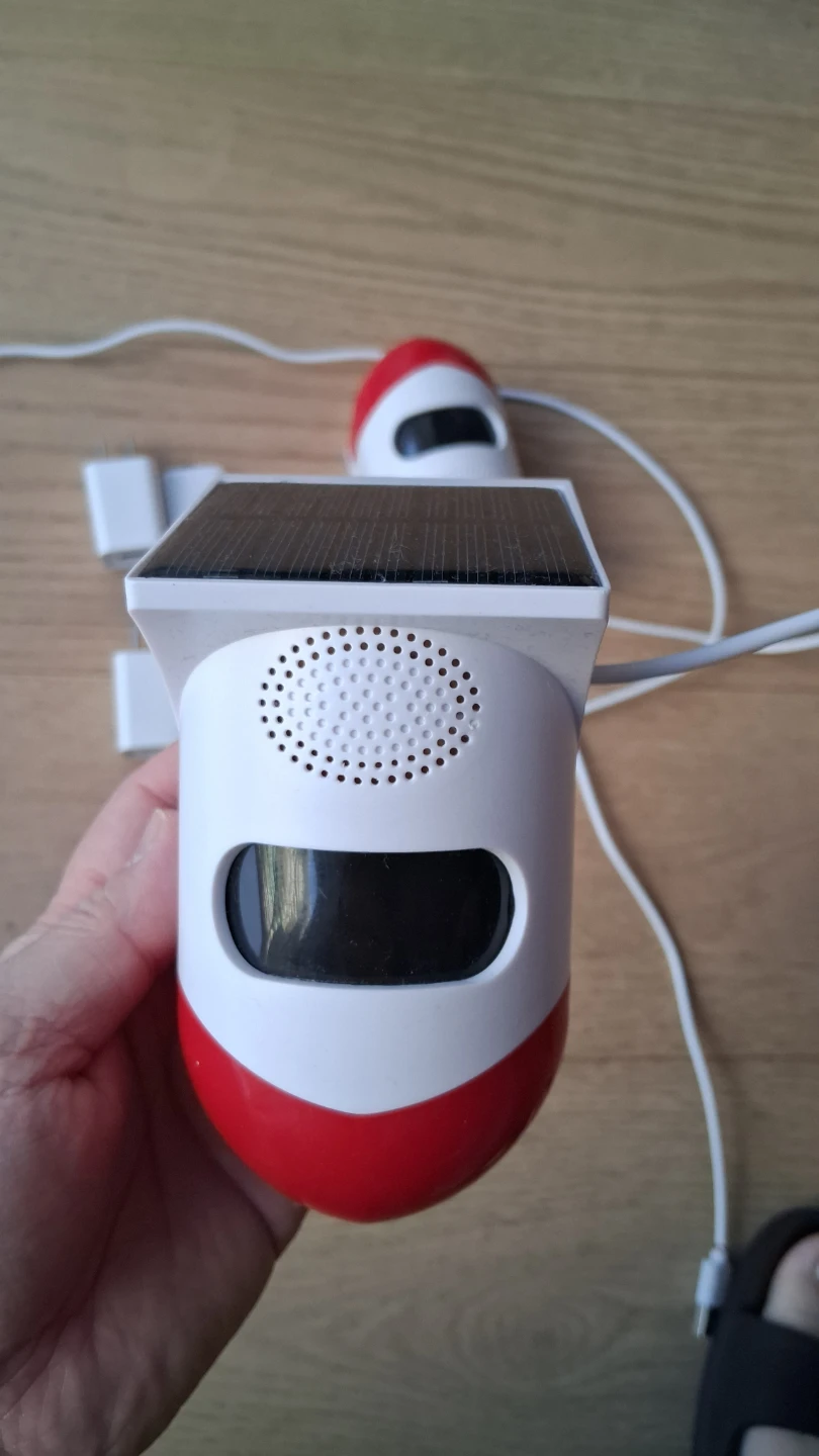 Motion Sensor Alarm 120dB, USB powered AND Solar Powered
