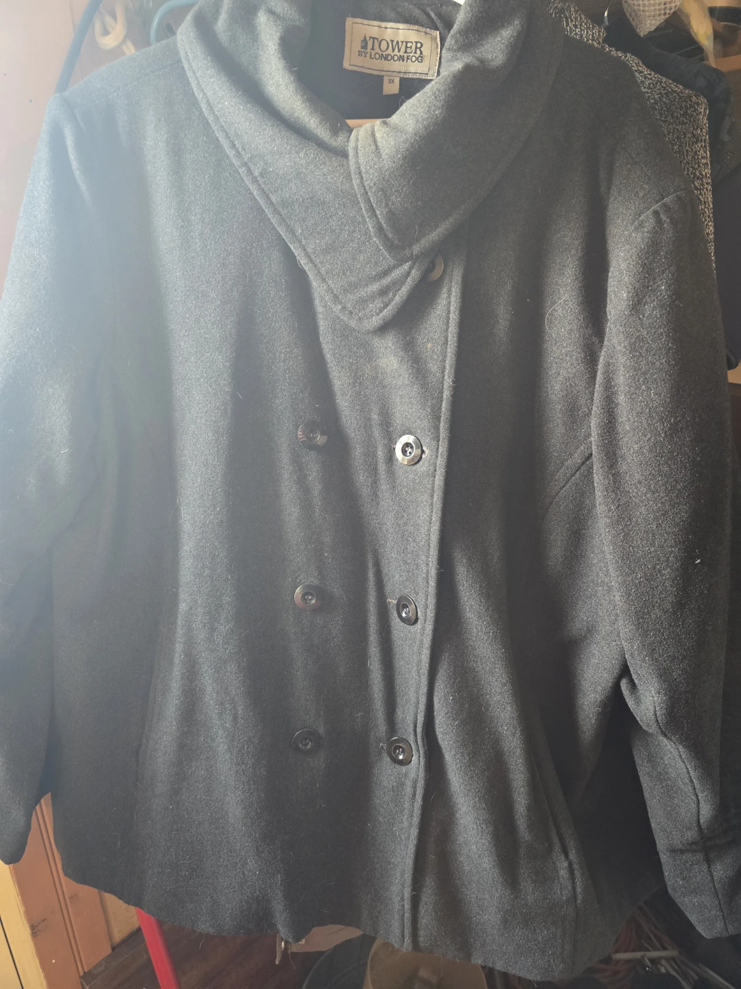 Tower by London Fog Women's Peacoat - Grey - Size 3X 🏆
