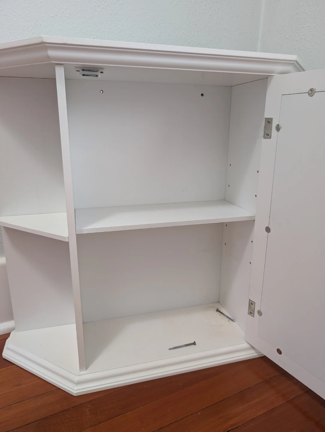 White Corner Medicine Cabinet with Mirror - photo 2