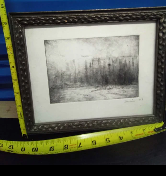 Felix Octavius Carr Darley Etching Print  - Forest Landscape
