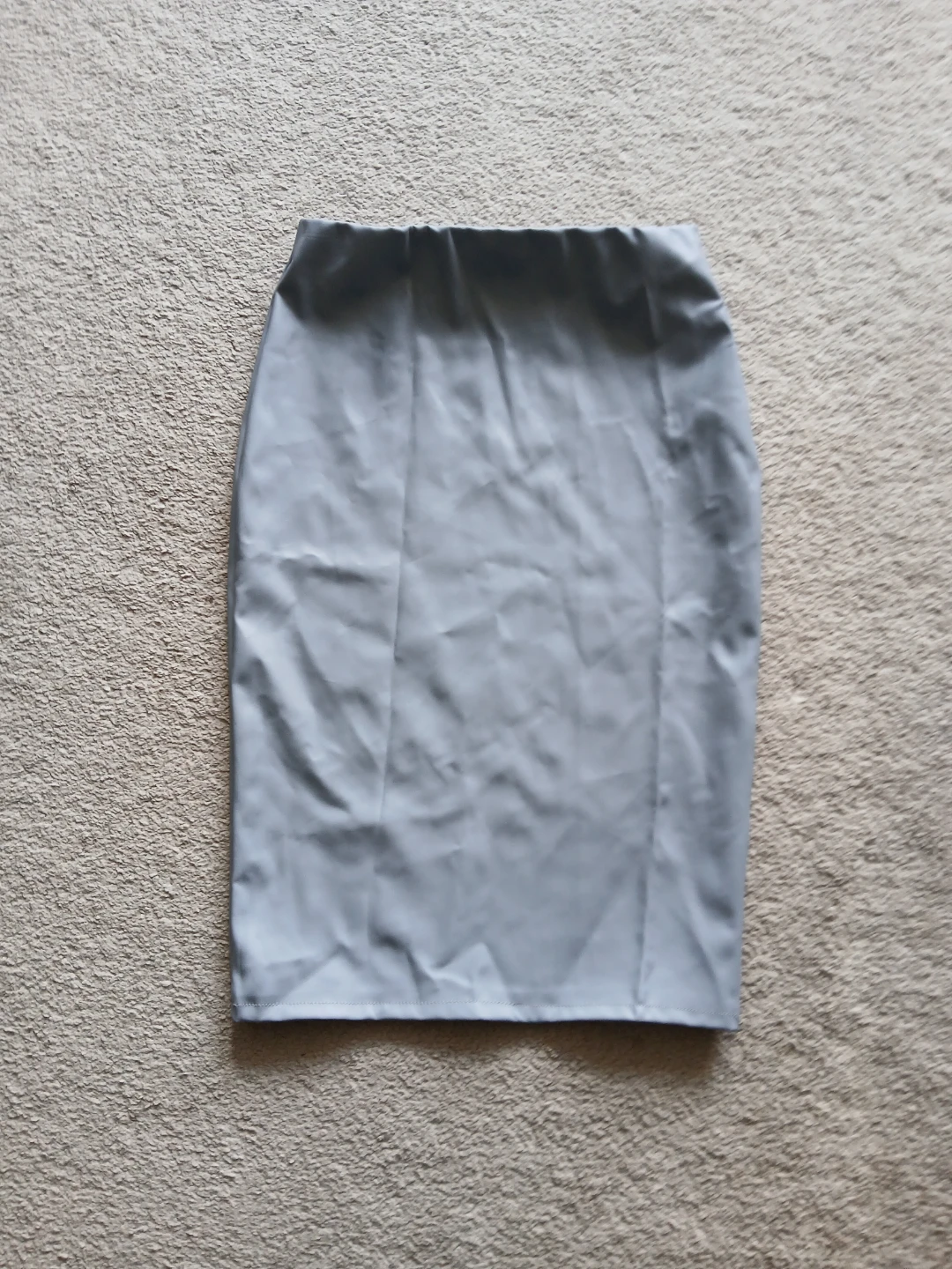 Revamped grey faux leather pencil skirt, size XXS