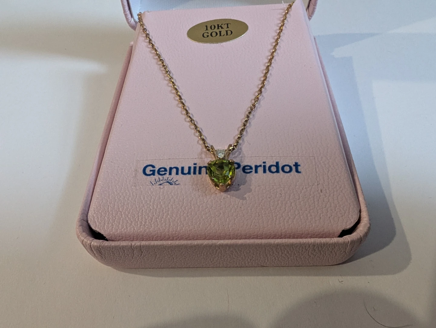 Brand New 10K Yellow Gold Peridot Necklace For Sale - photo 3