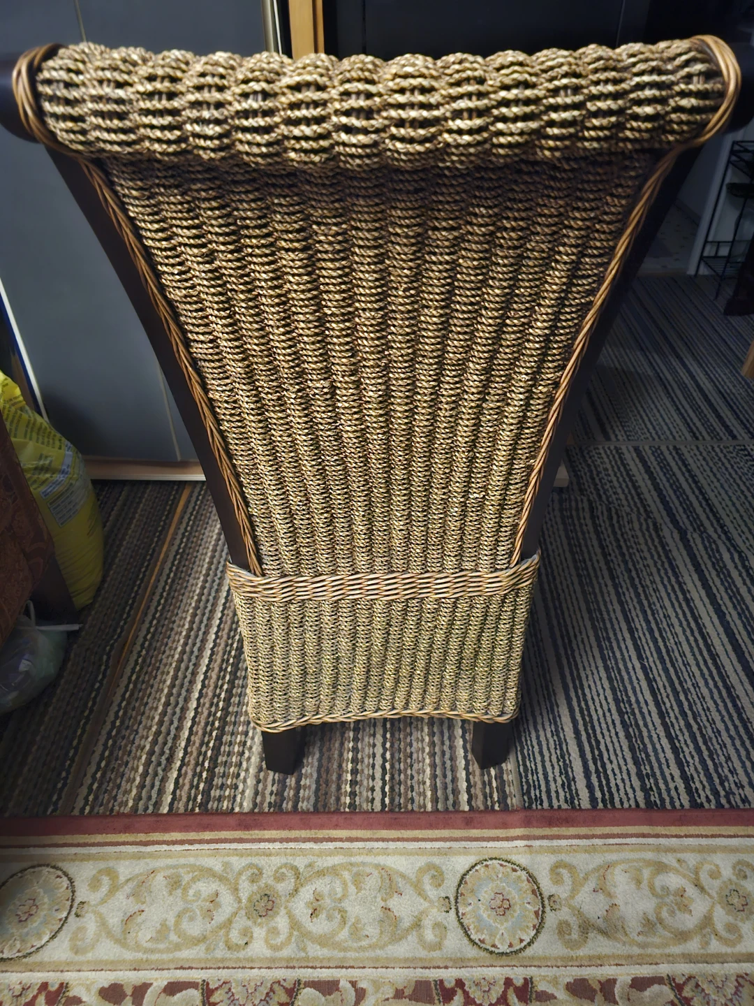Woven Wicker and Solid Wood Accent Chair - photo 2