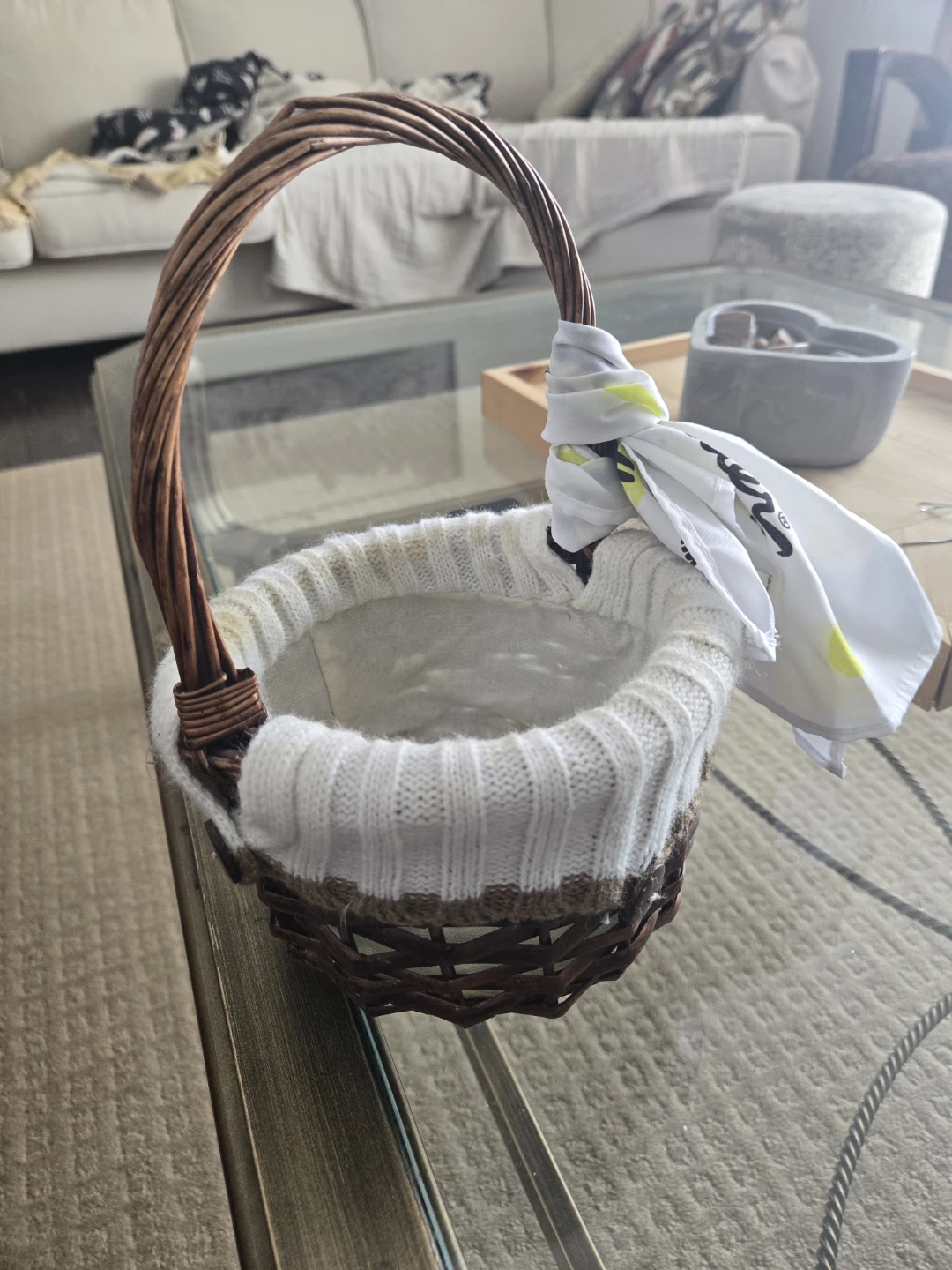 Wicker Basket with Handle