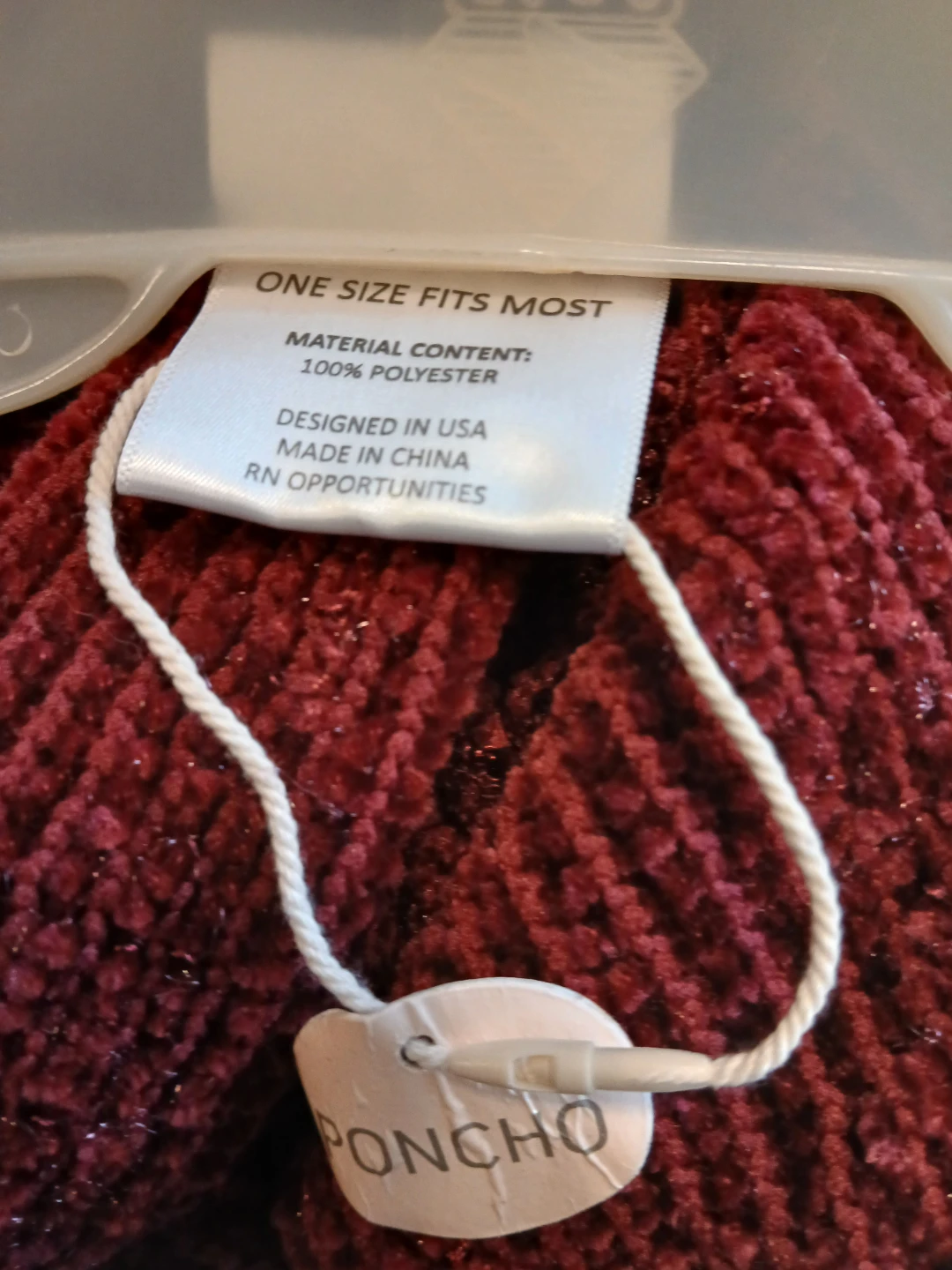 New. Burgundy Poncho w/Sequins & Costa Blanca Cardigan. $8 EACH. - photo 3