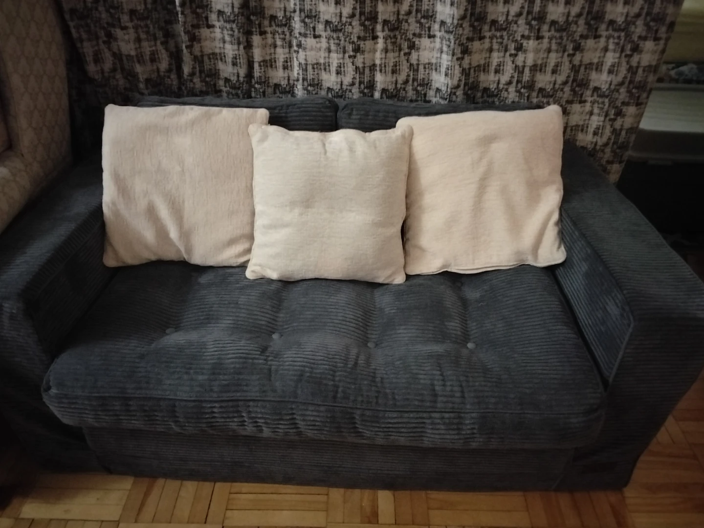 Convertible Sofa Bed - Grey Corduroy