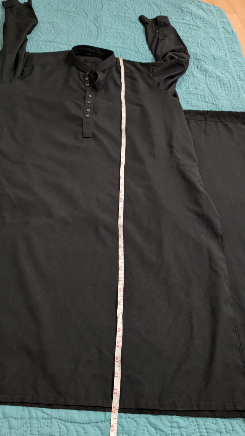 Black Men's Kurta Shalwar Set - photo 2