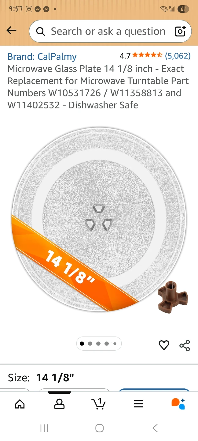 14 1/8" Microwave Glass Plate Replacement