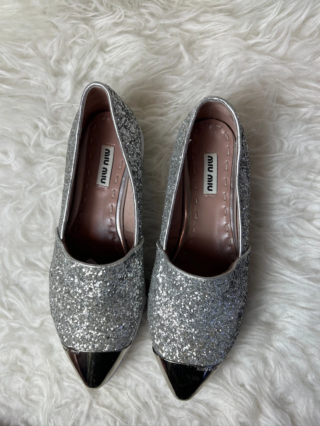 Miu Miu Glitter Slip-On Shoes - Size 36 - photo 2