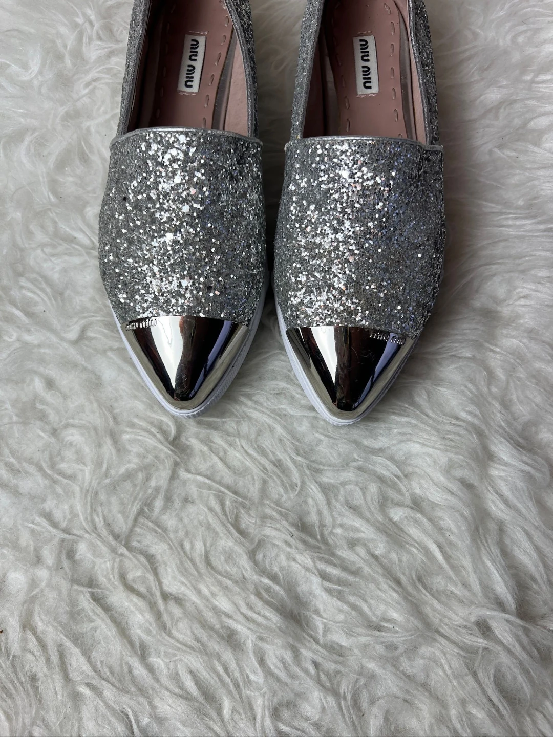 Miu Miu Glitter Slip-On Shoes - Size 36 - photo 5