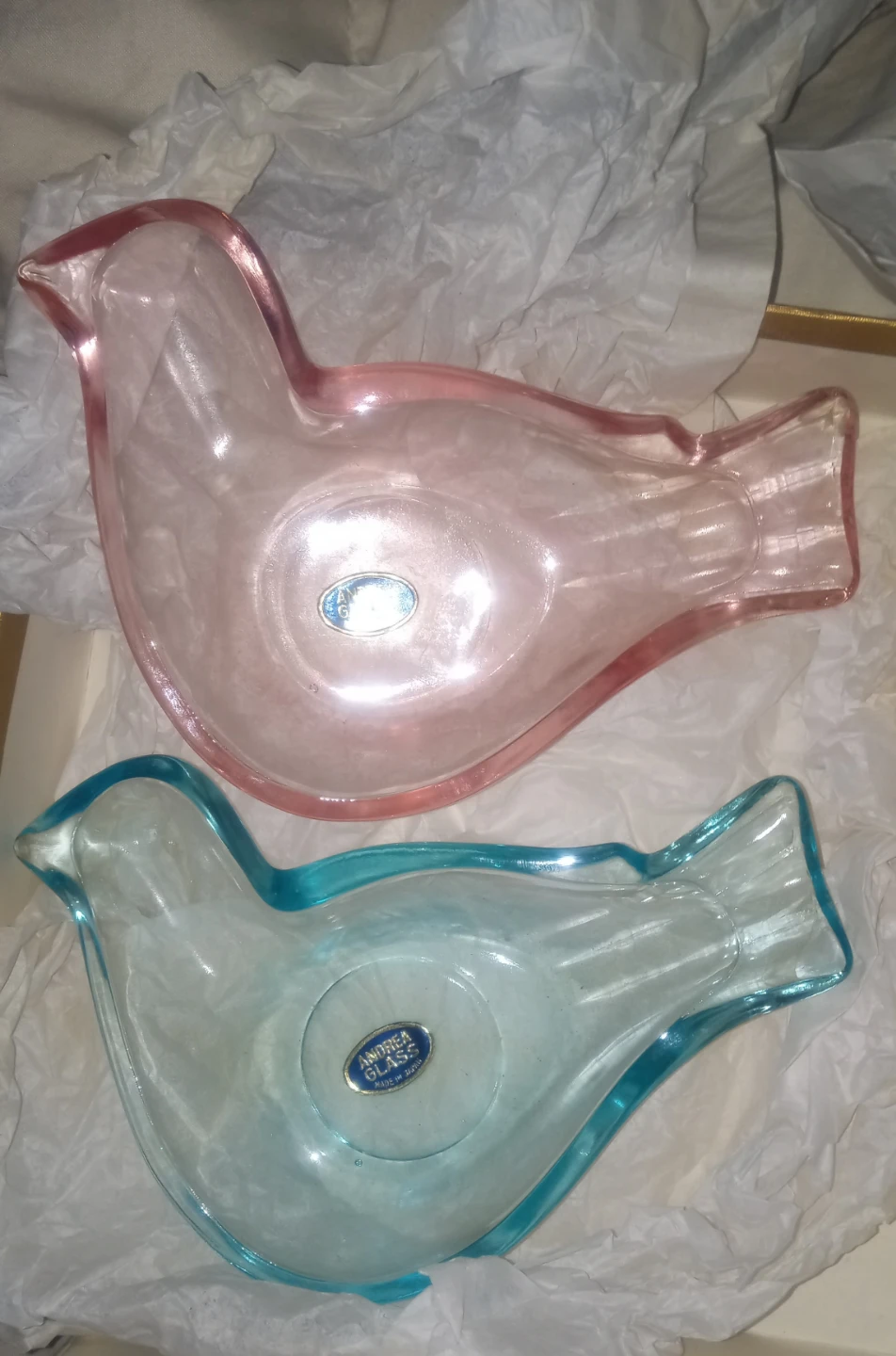 Andrea Glass Vintage Bird Dishes - Complete Set of 6 Colors - photo 2