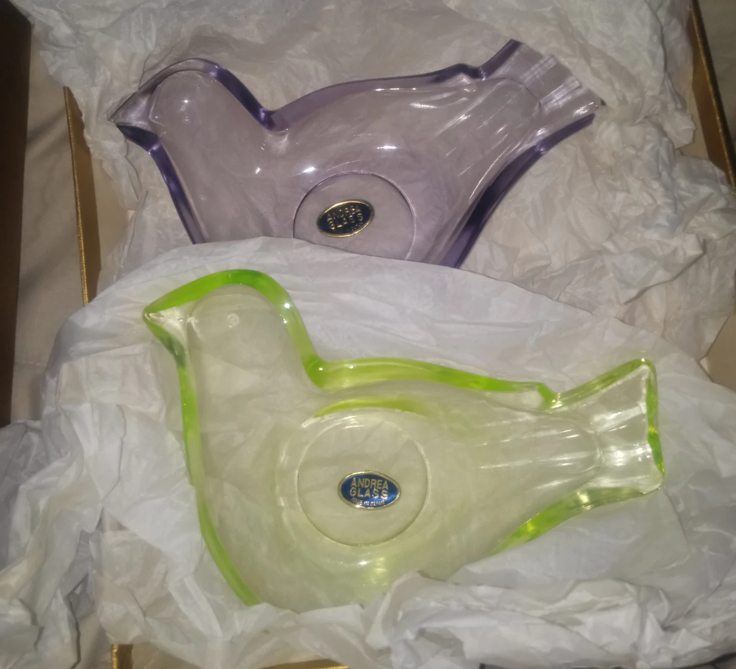 Andrea Glass Vintage Bird Dishes - Complete Set of 6 Colors - photo 4