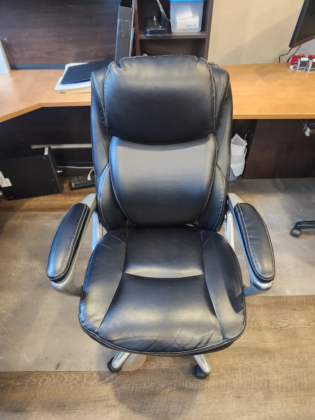 Serta Black Leather Office Chair