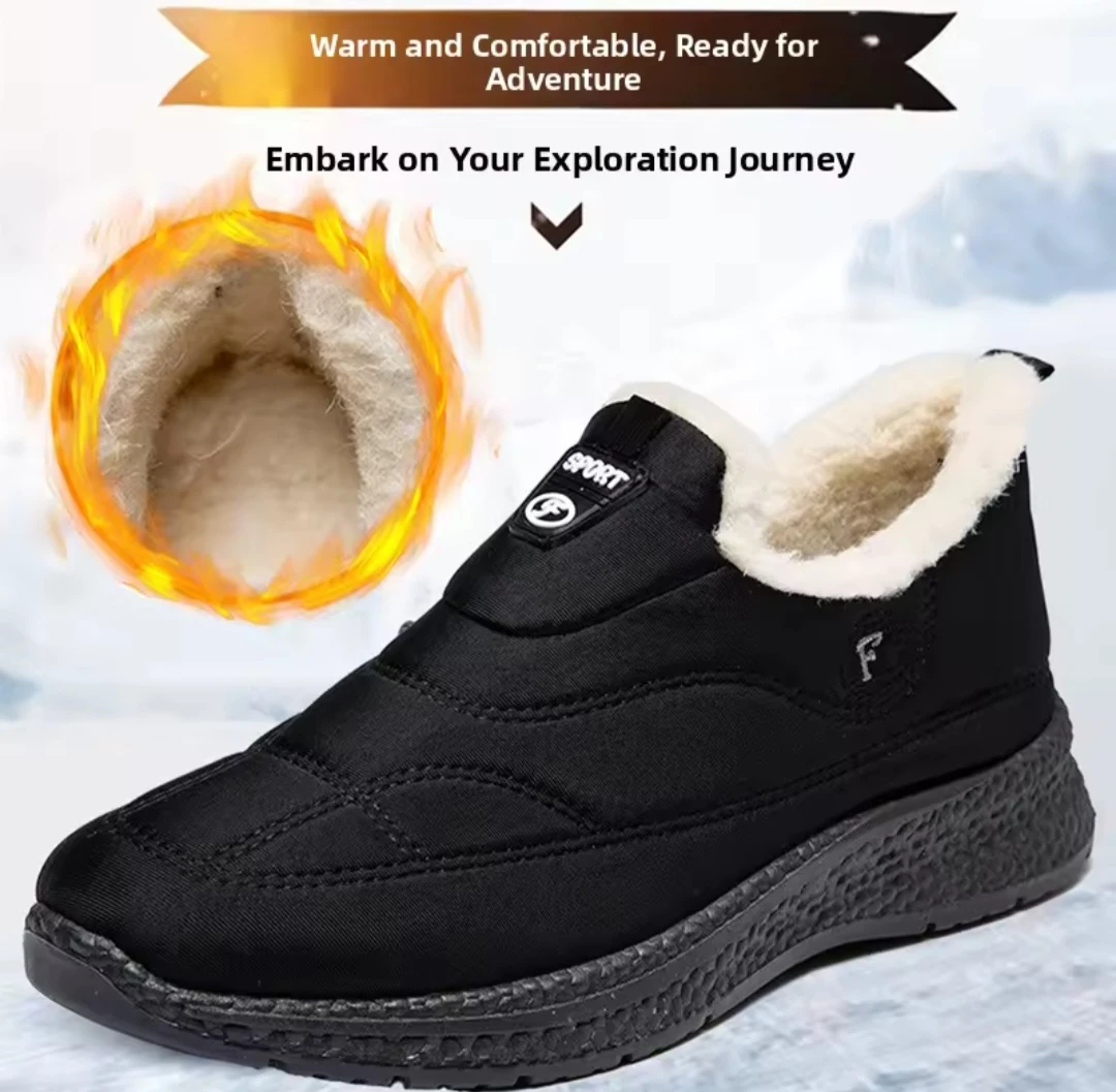 Black Fleece-Lined Winter Shoes - Size 42 - photo 2
