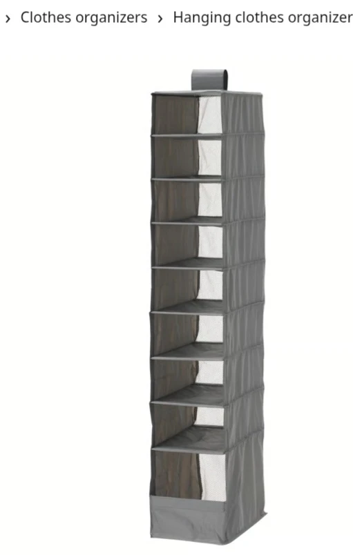 IKEA SKUBB Organizer with 9 Compartments - Dark Gray