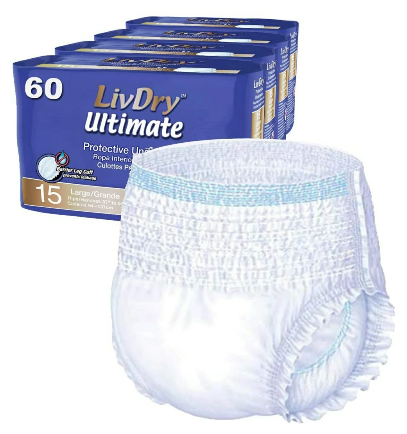 🥕LivDry Protective Underwear Size Large, 60 count🥕 - photo 2