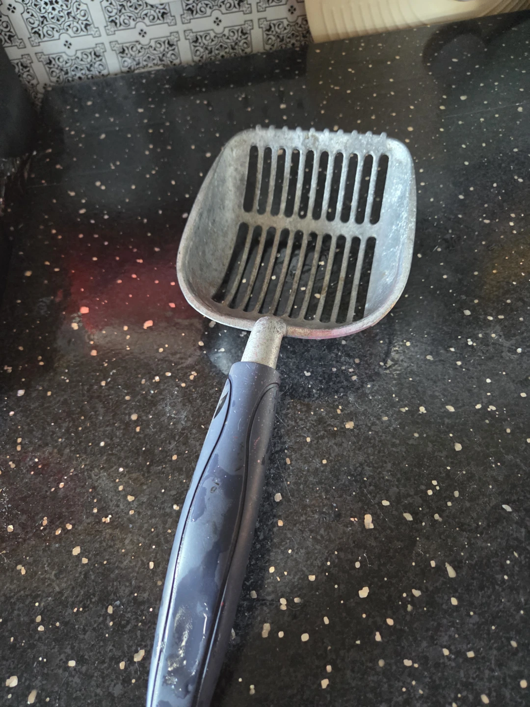 Metal Litter Scoop with Blue Handle
