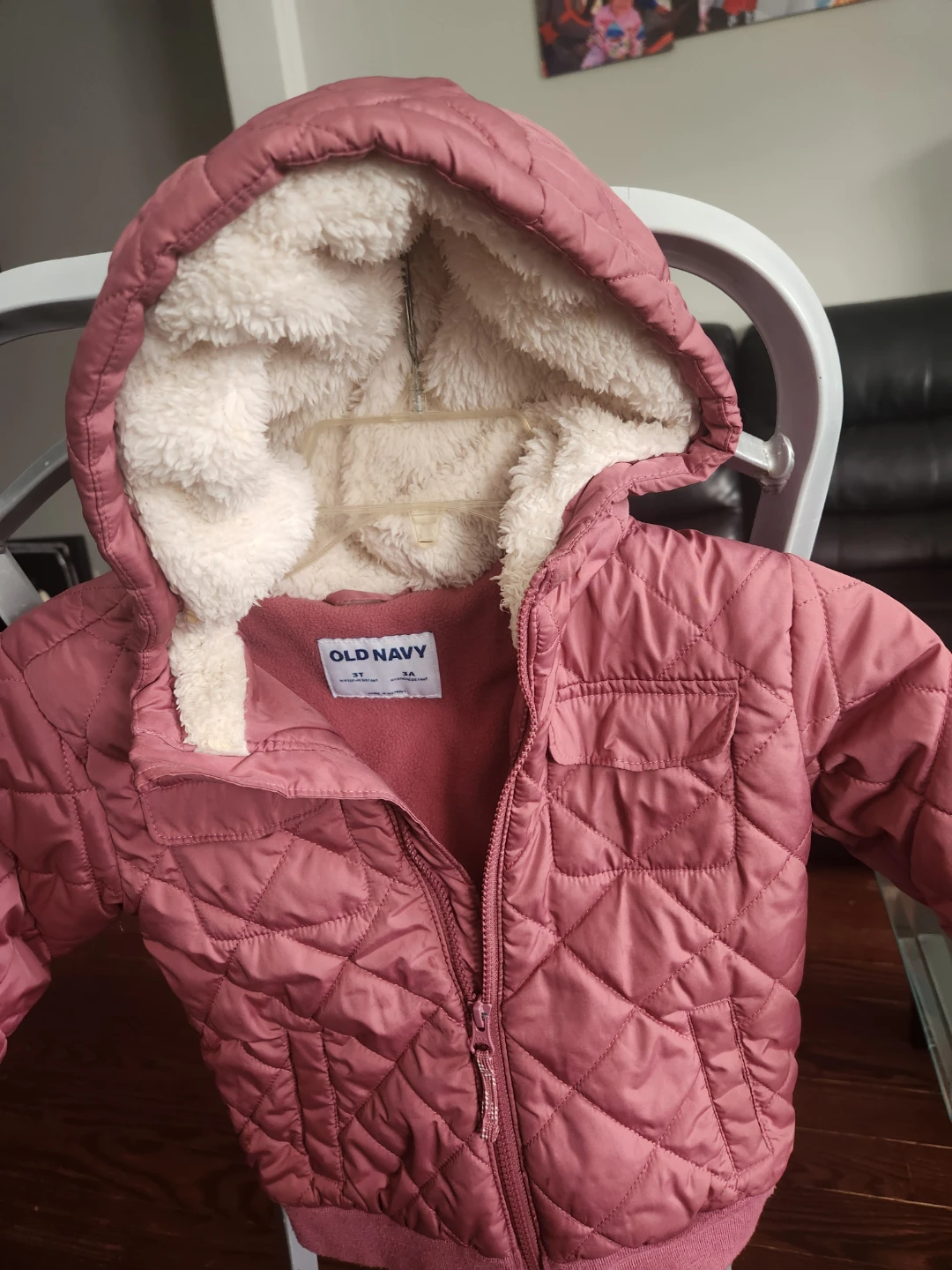 Old Navy Quilted Fleece Lined Hooded Jacket - Toddler Size 3T