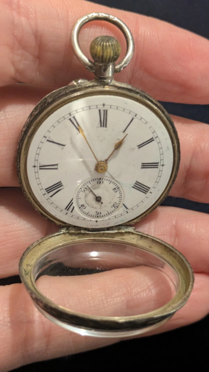 93.5% Silver Antique Pendant Pocket Watch - photo 4
