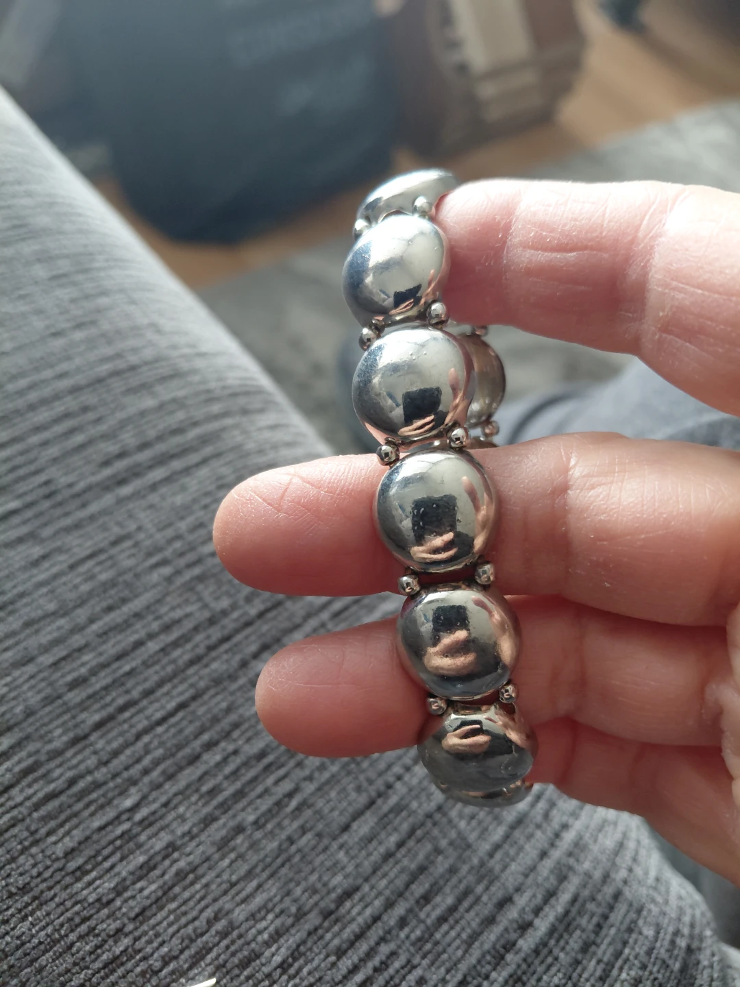 Silver Tone Stretch Bracelet