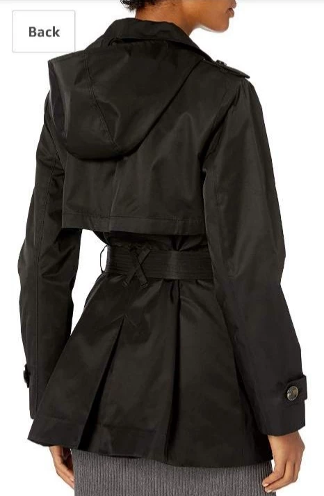 NWT London Fog Collection Women's Black Hooded Trench Coat 🧡 - photo 5
