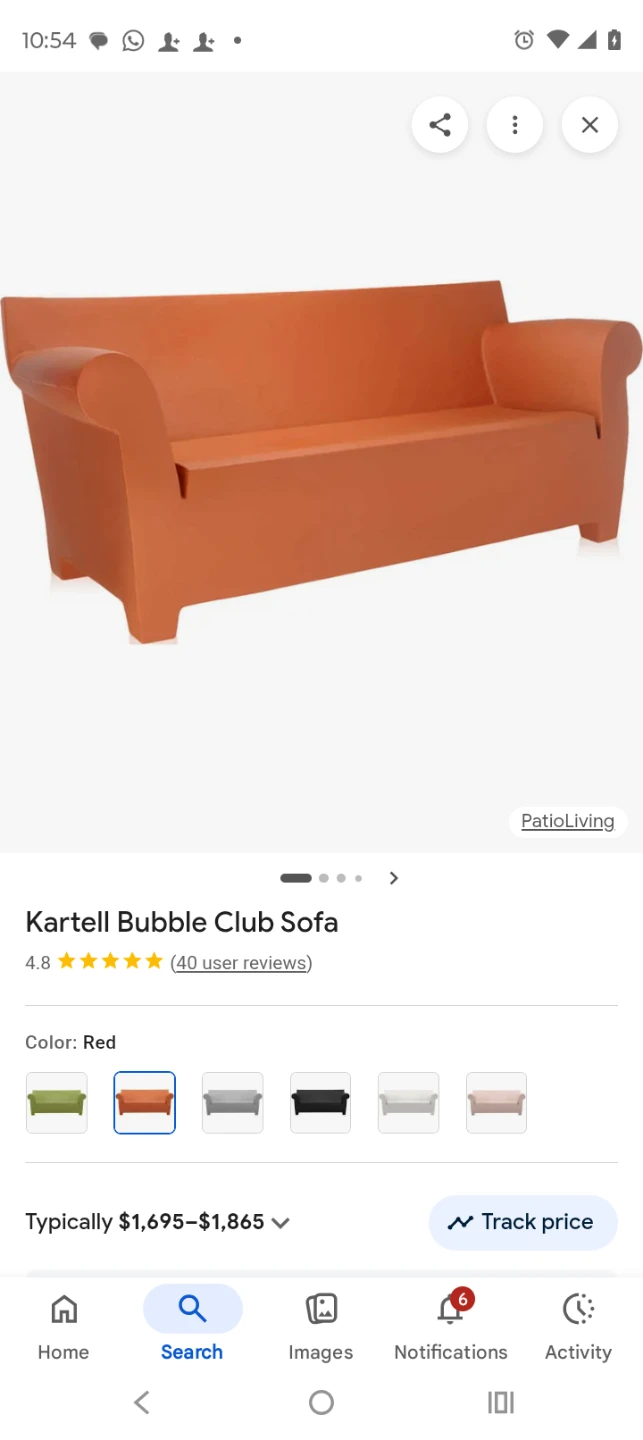Kartell Bubble Club Sofa - orange