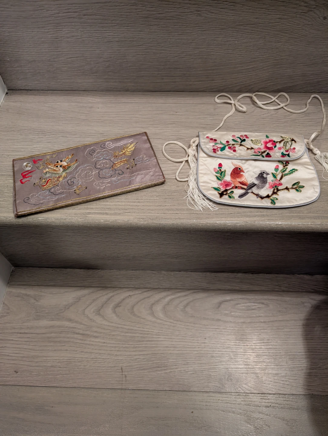 Embroidered Coin Purse and Clutch Set