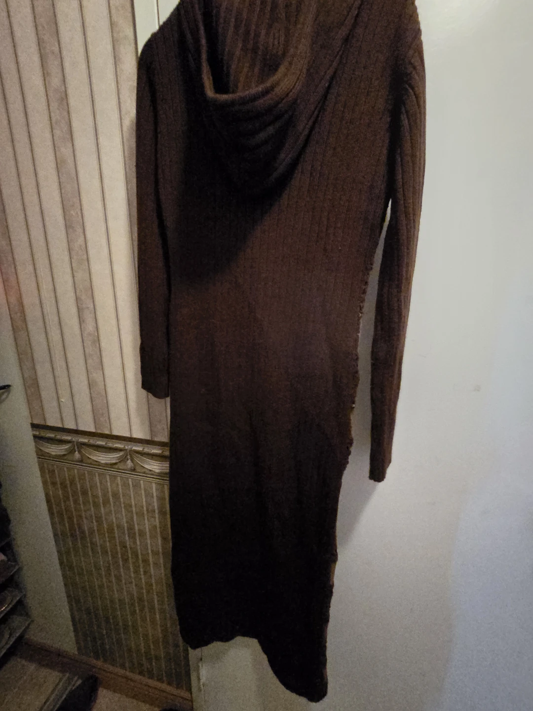 Le Château Brown Knit & Suede Long Cardigan - photo 2