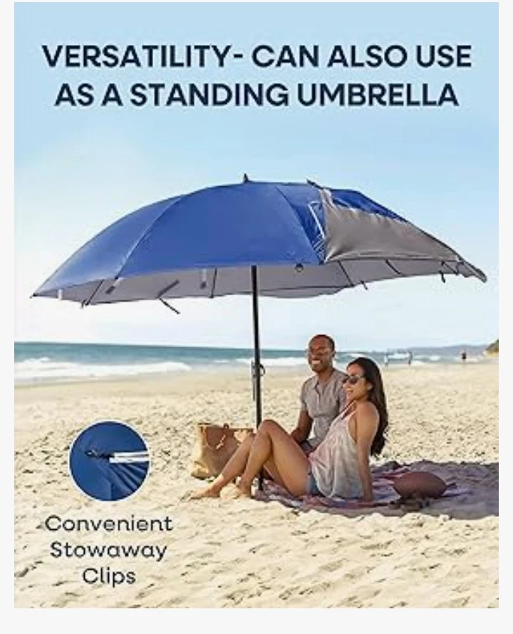 Sport-Brella XL 9-ft Umbrella Beach Tent with UPF 50+ 🥕 - photo 2