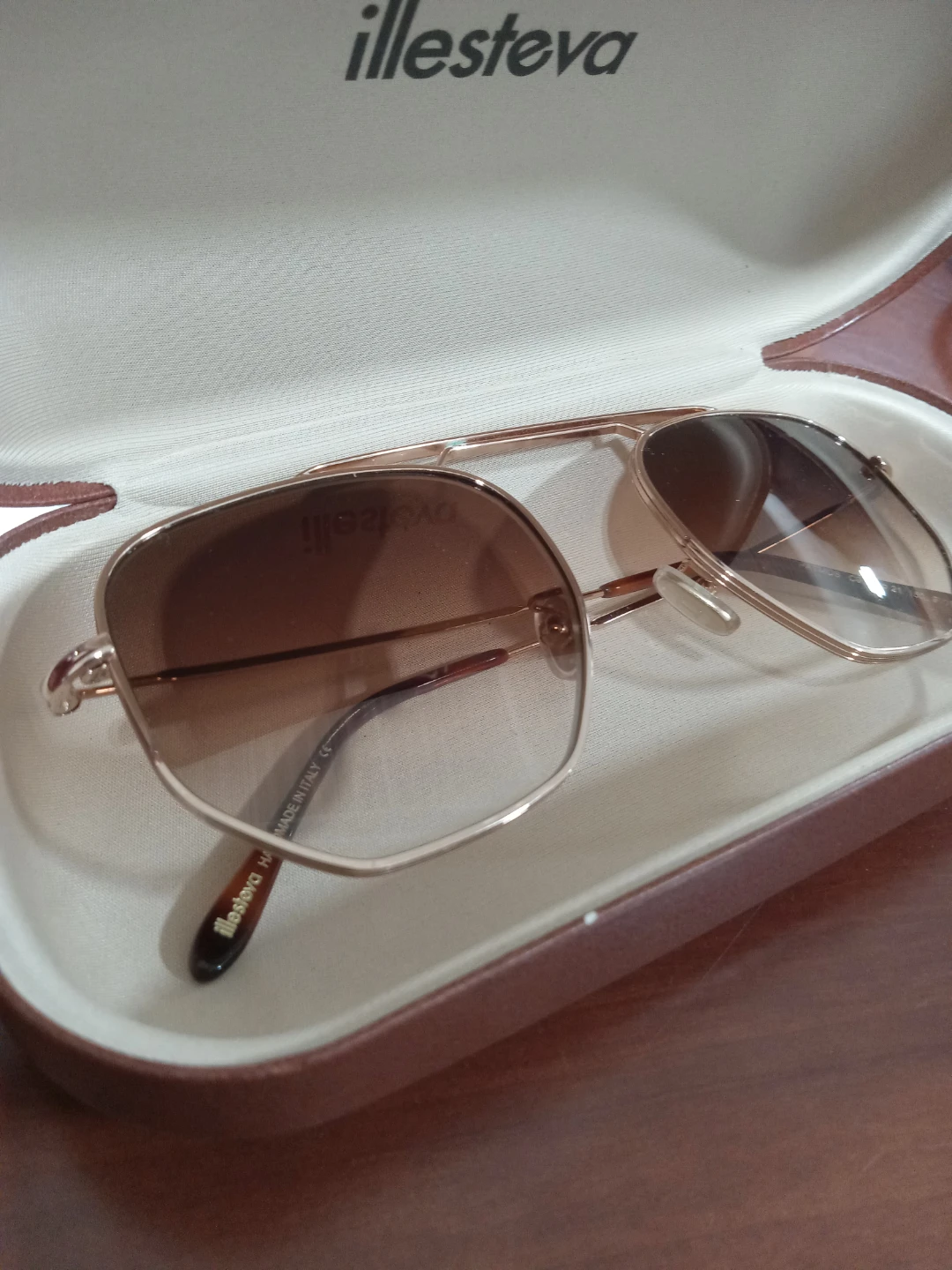 Illesteva Aviator Sunglasses - Gold Frame, Brown Gradient Lenses - photo 4