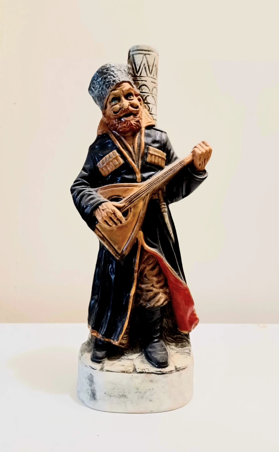 Unique Hand Painted Caucasian Playing Balalaika Decanter