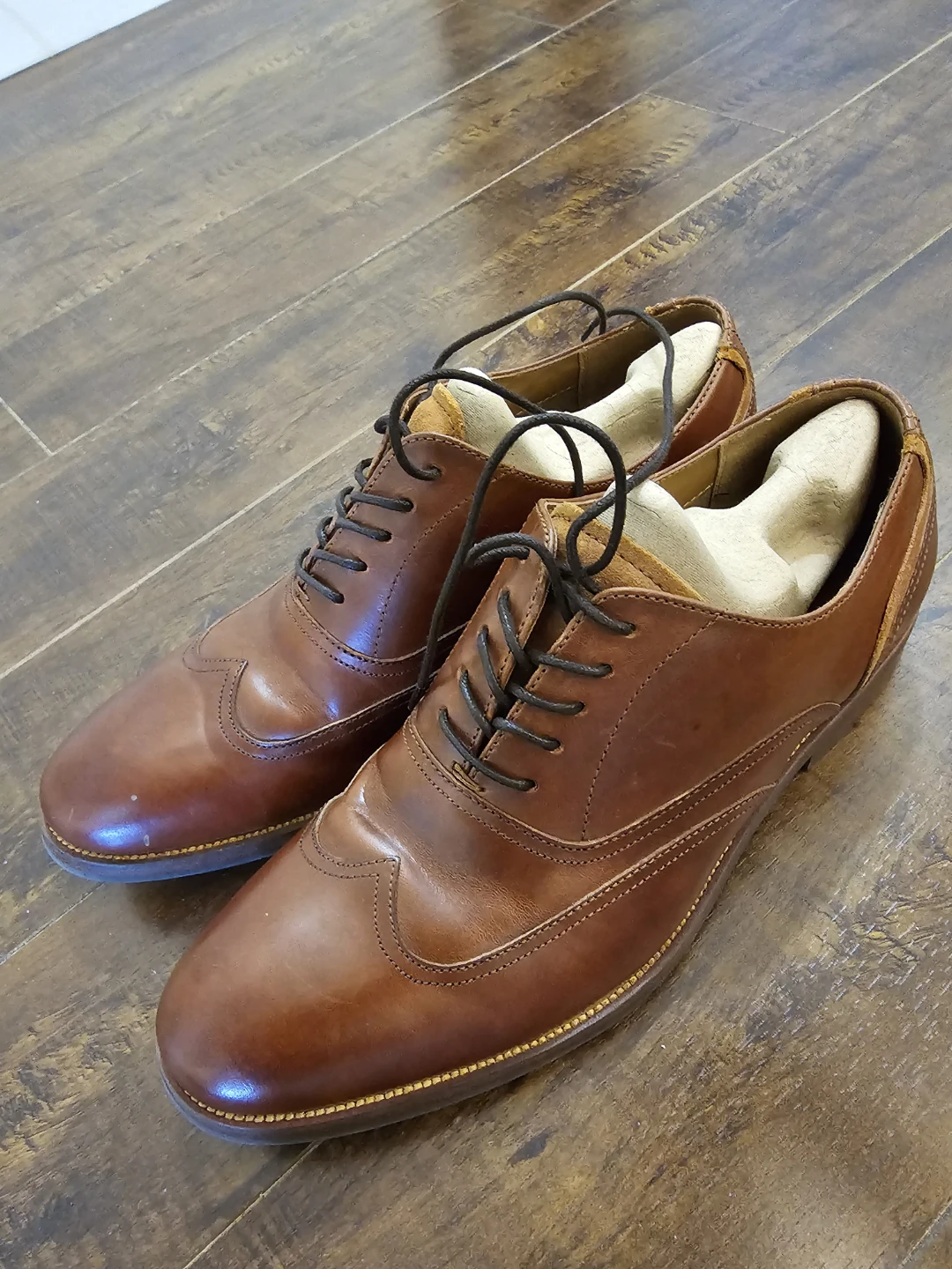 ALDO Brown Leather Wingtip Oxford Dress Shoes