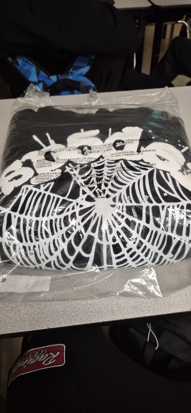 Sp5der Hoodie Black Spiderweb Graphic