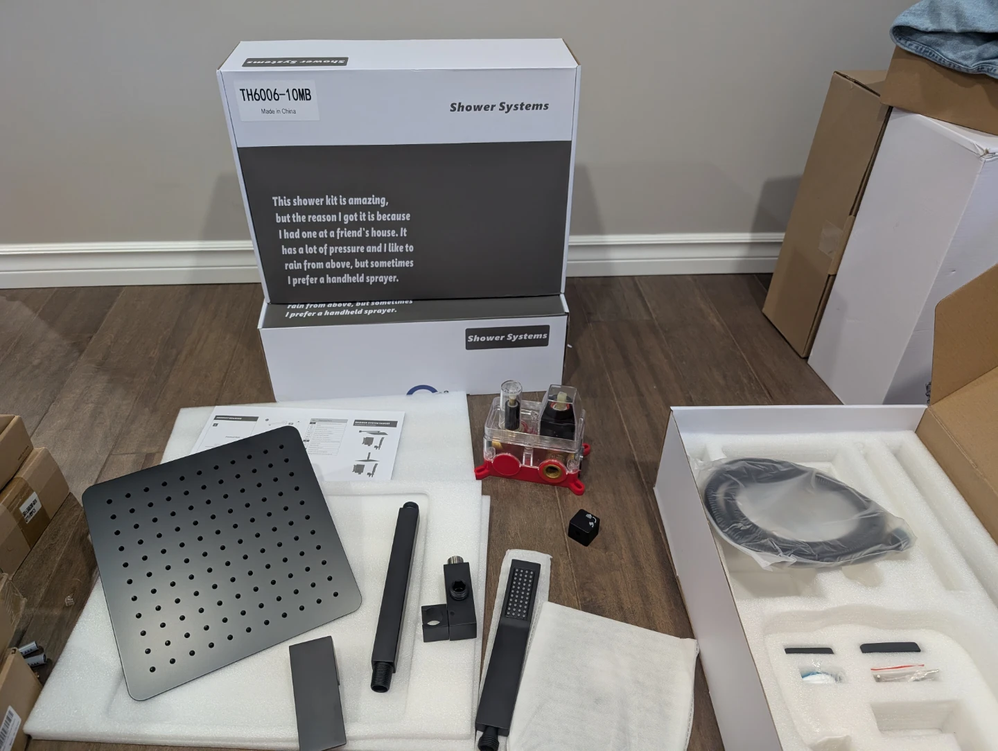 Brand New Matte Black 10” Rainfall Shower Kit For Sale - photo 2