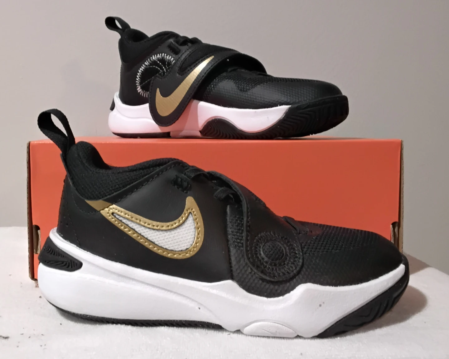 Nike Kids Shoes Black White Gold Hook and Loop Size Toddler 10C - photo 2