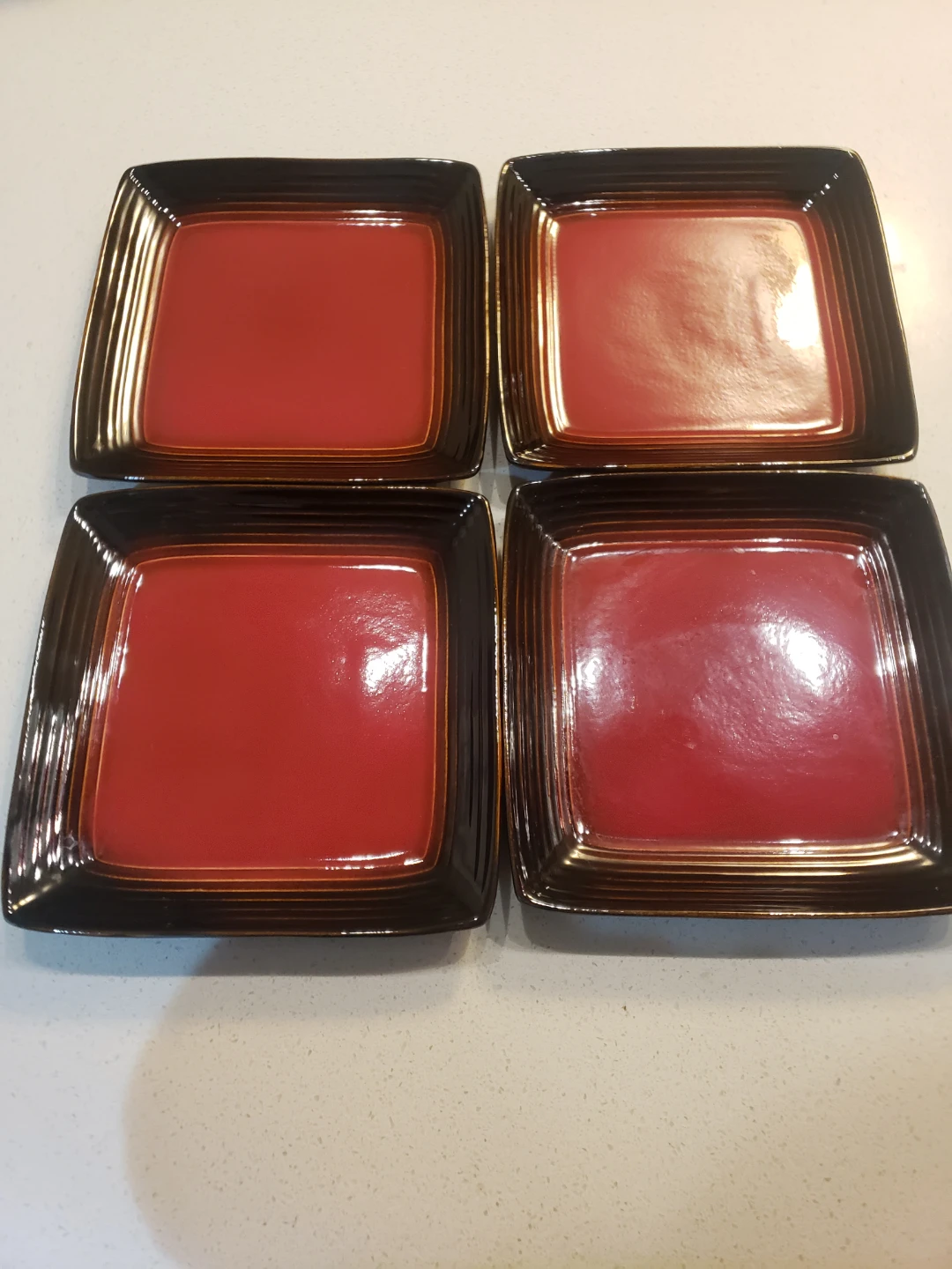 12 piece Square Red and Black Dinnerware set - photo 4