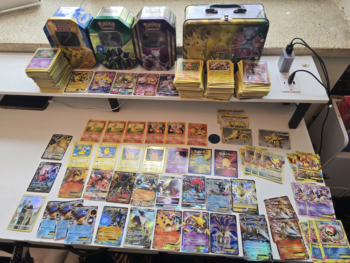 Pokemon Trading Card Collection with Tins
