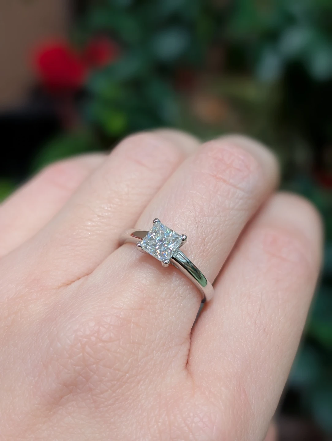 1ct princess cut moissanite ring - size 6