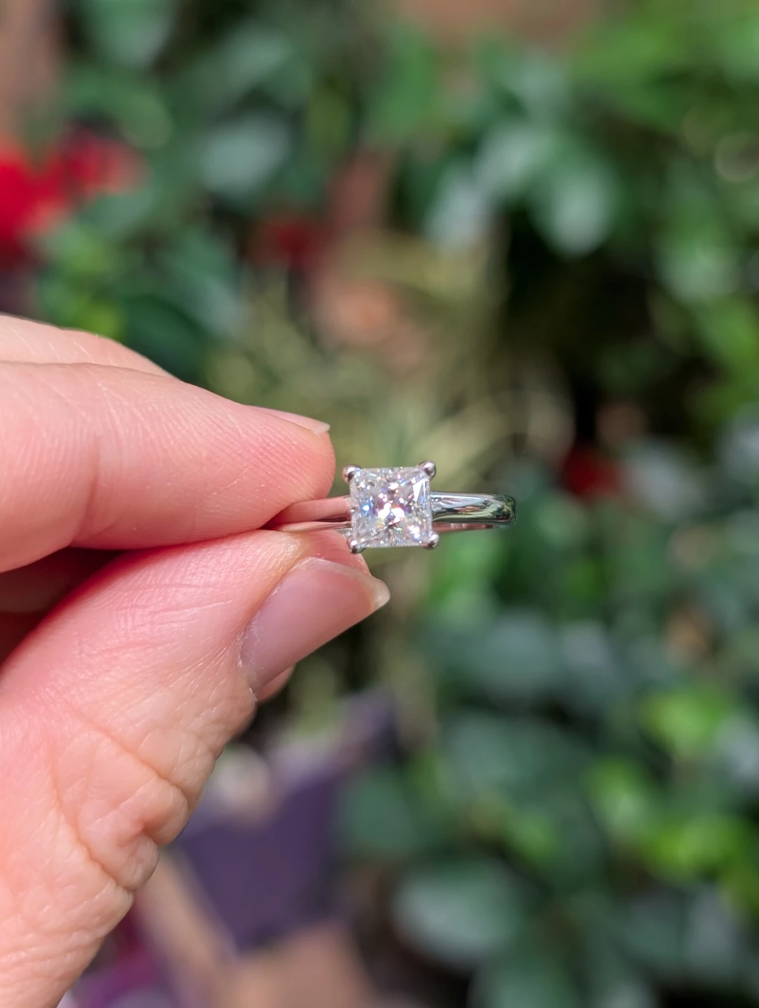 1ct princess cut moissanite ring - size 6 - photo 2