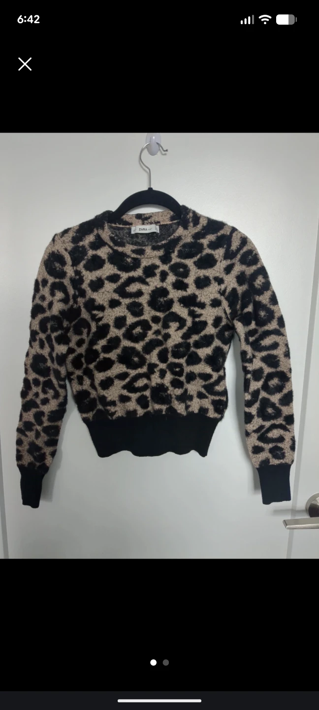 ZARA Knit Leopard Print Sweater