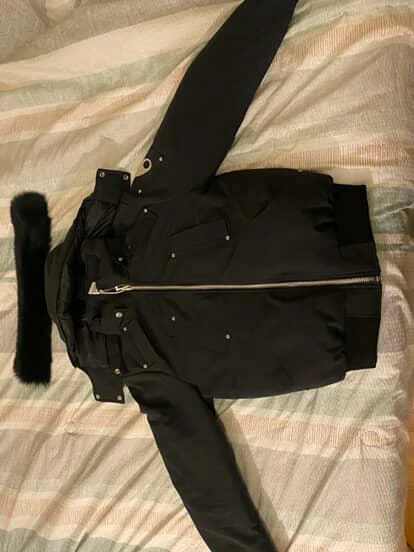 Moose Knuckles Down Filled Bomber Jacket - Black - Size S/P
