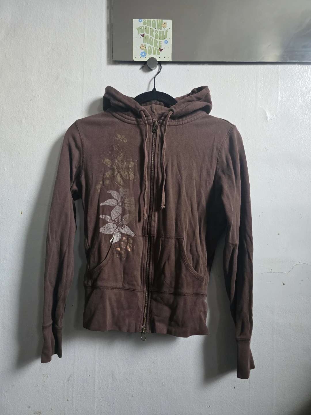 Brown Hawaiian Floral Zip-Up Hoodie - photo 5