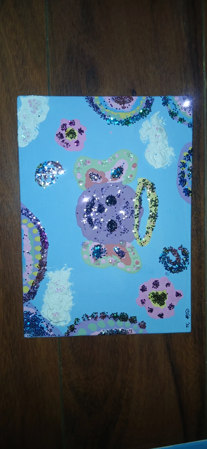 Set of 3 Handmade Glitter Paintings - photo 4