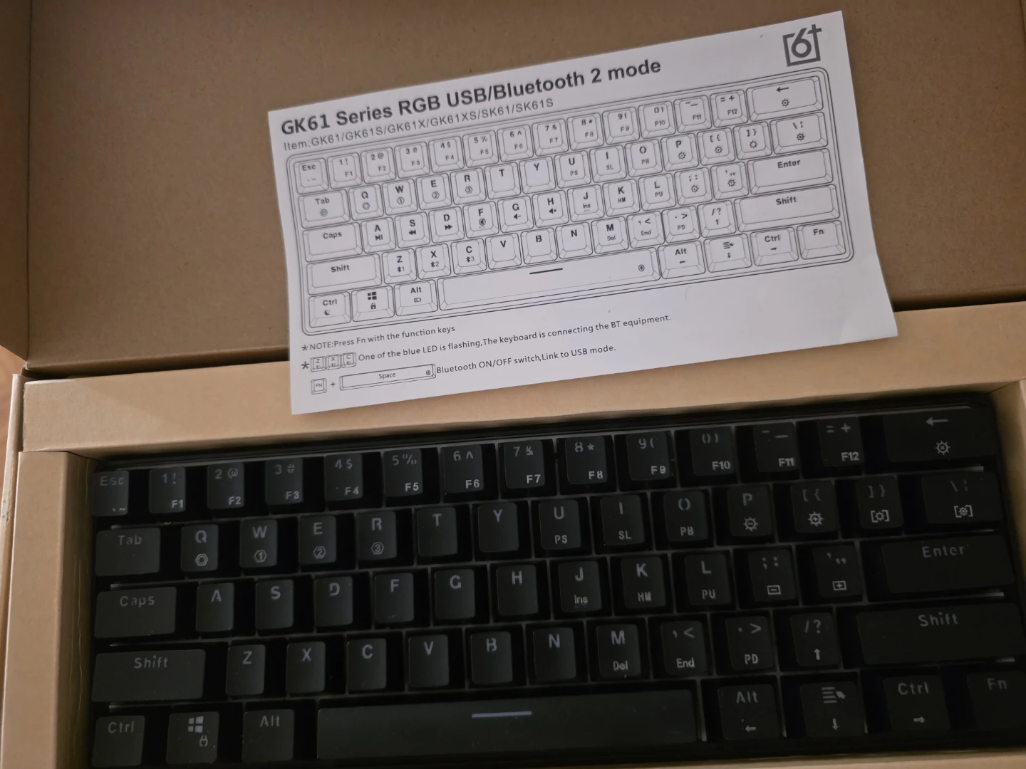 HK Gaming GK61 Series RGB USB/Bluetooth Keyboard