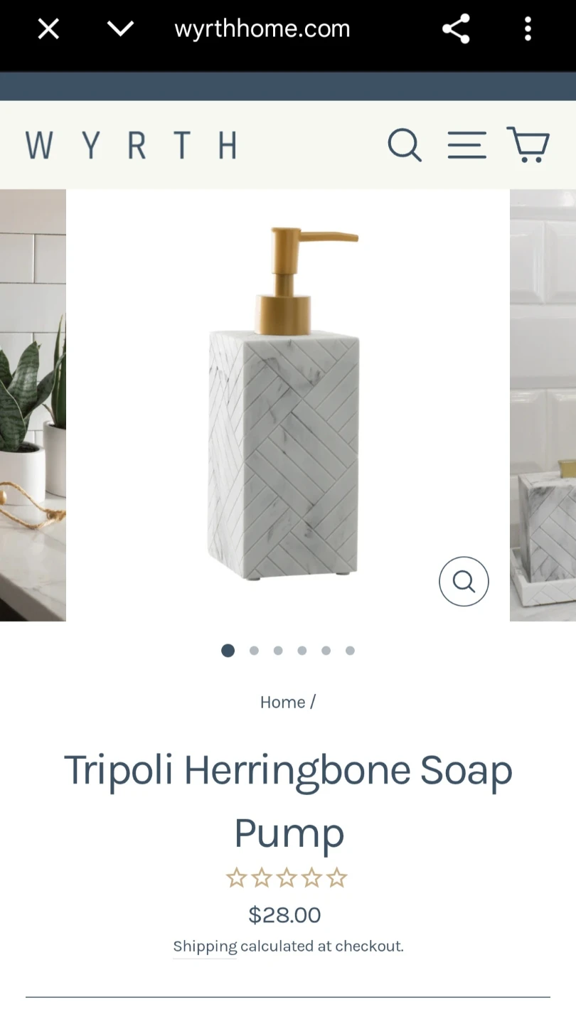 WYRTH Tripoli Herringbone Soap Pump