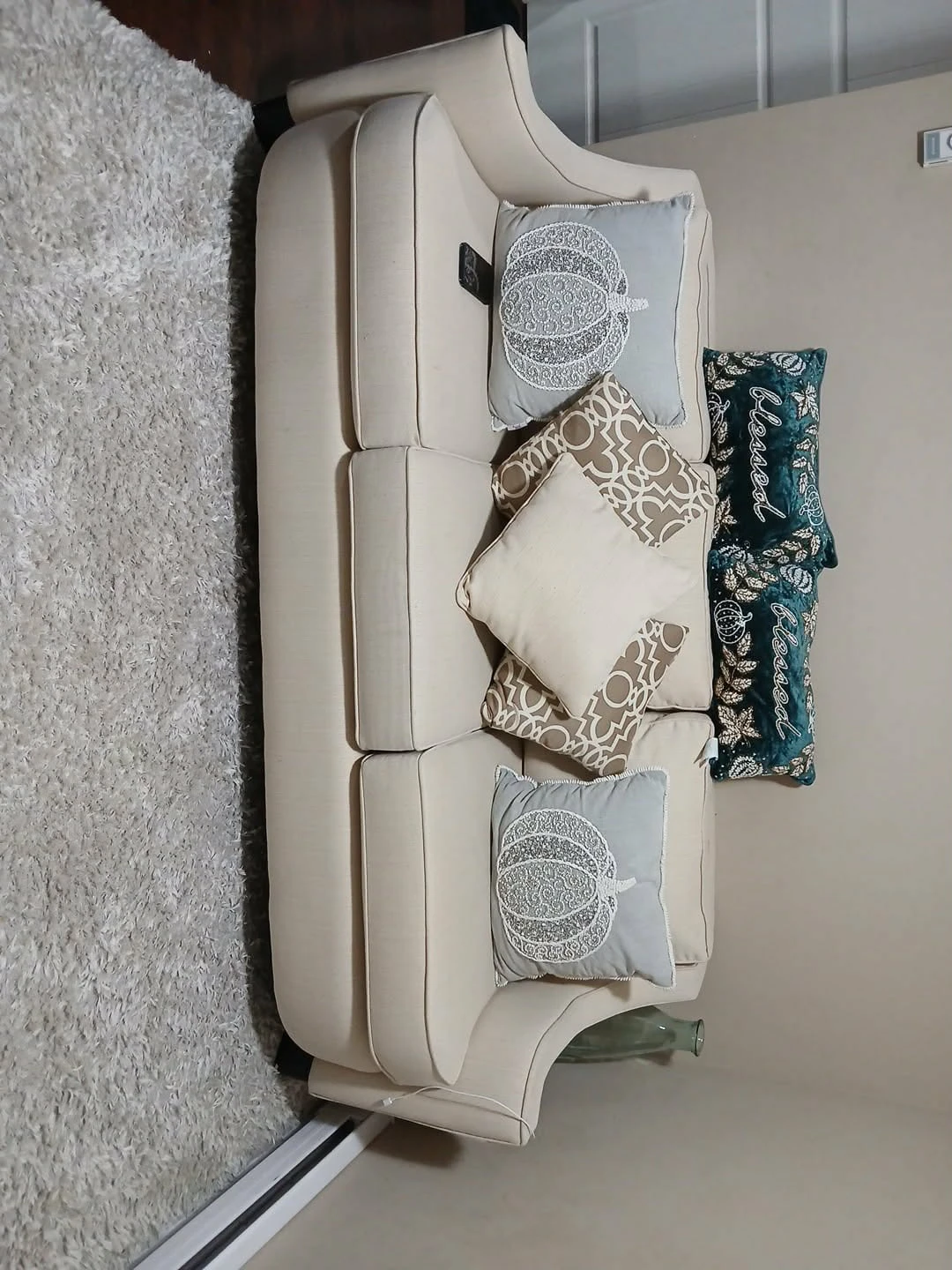 Cream coloured sofa