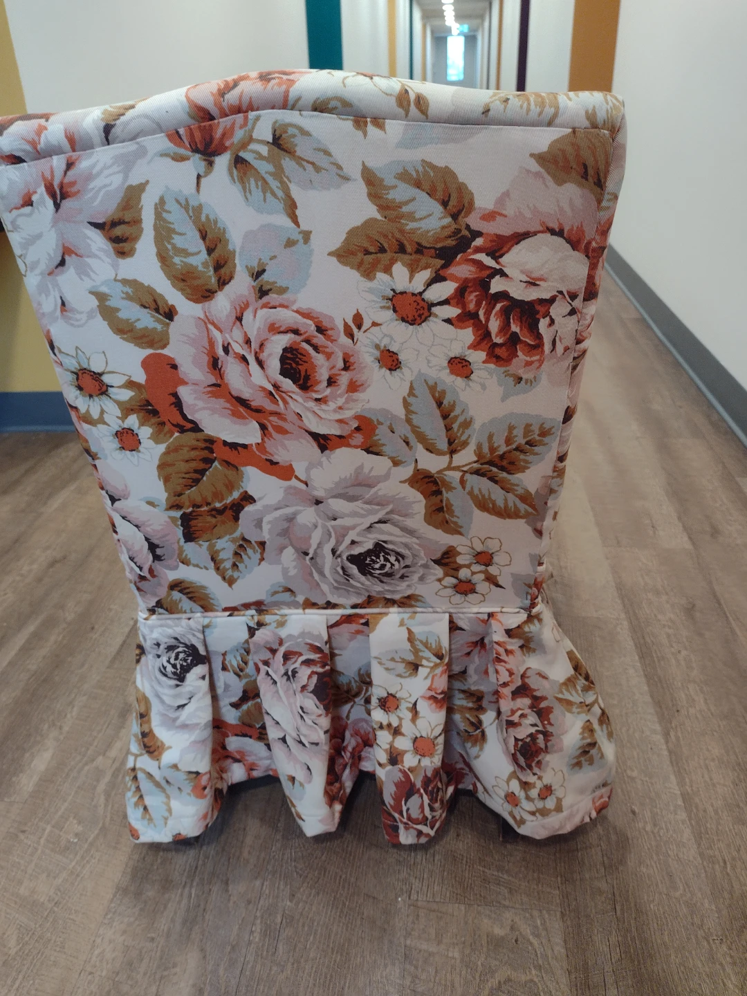 Floral Accent Chair with Ruffled Skirt - photo 4