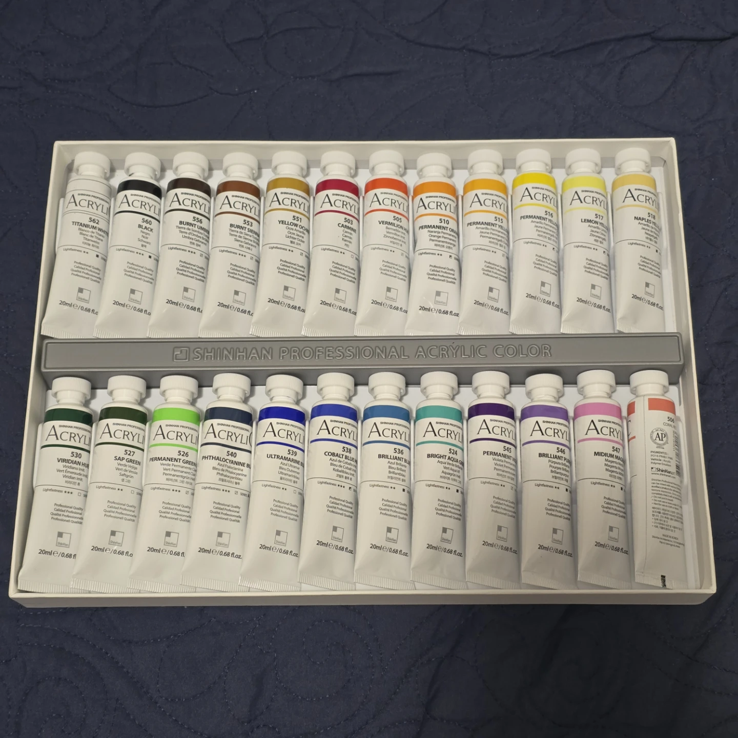 Acrylic Paint 24-Color Set + 3 Black (50ml) – Almost New - photo 2