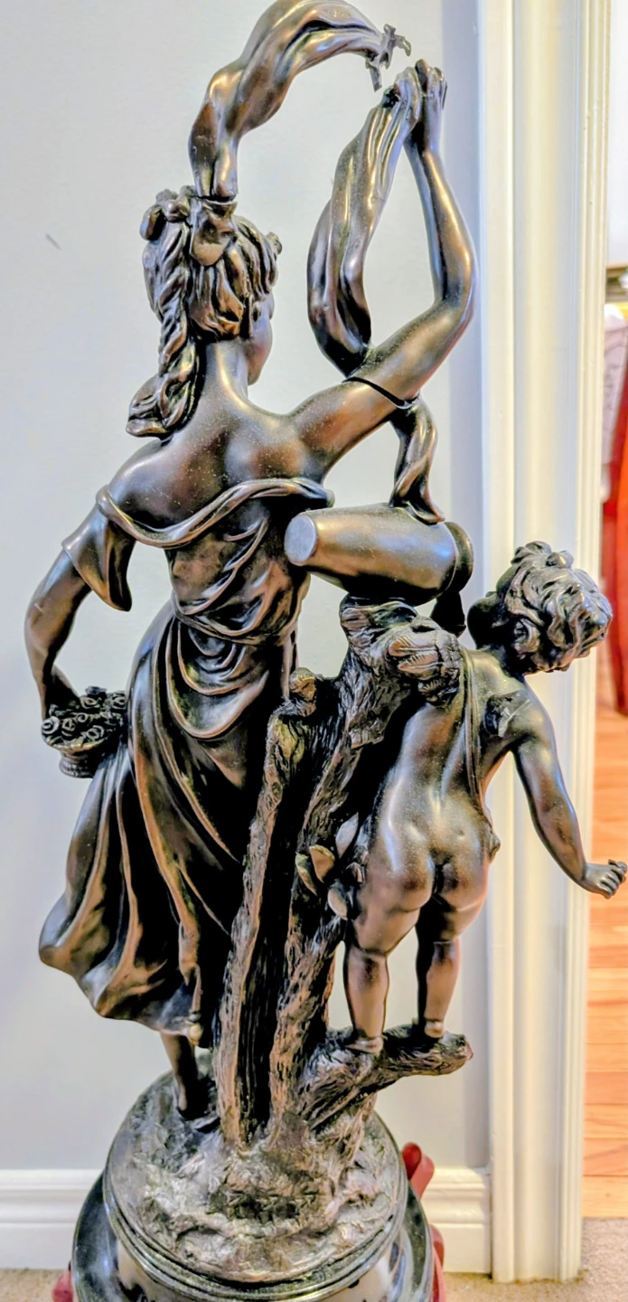 Bronze-Tone Figurine of Woman with Cherub - photo 4